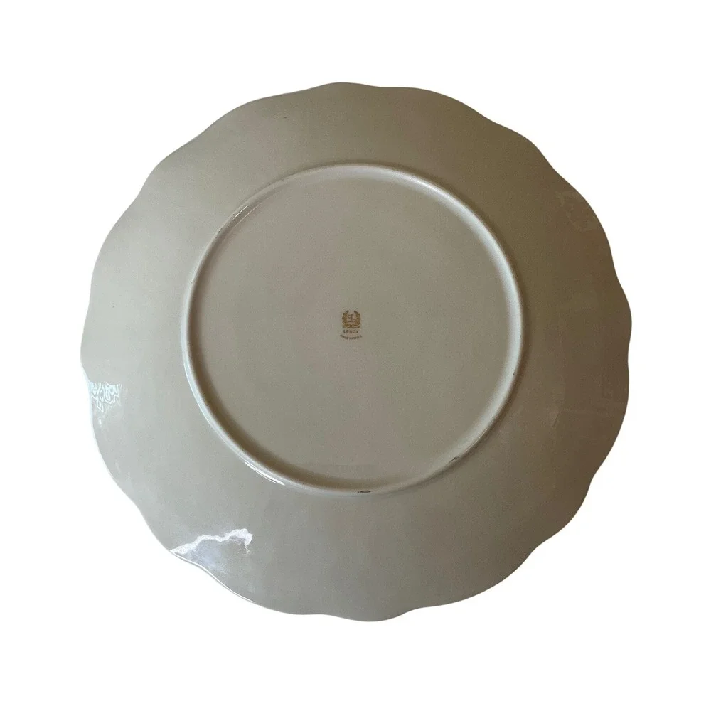 Lenox Wildwood Bone China Serving Platter 24K Gold‎ Trim Embossed USA Luxury 13